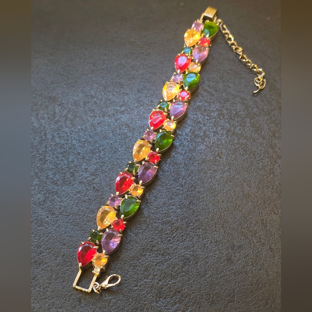 Vintage Multi-Colored Multi-Shaped Austrian Crystal Bracelet